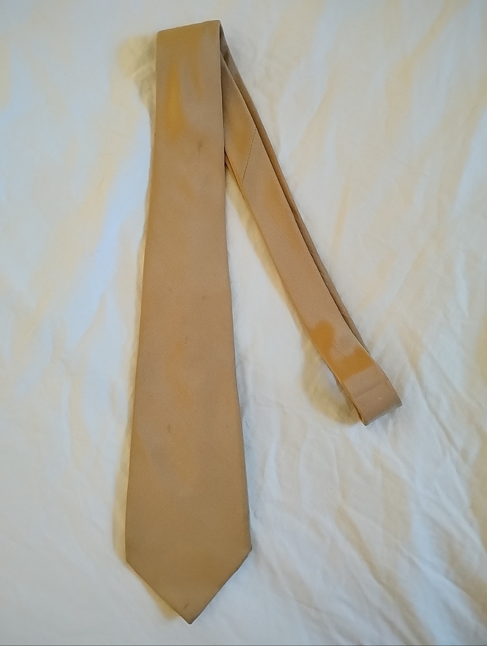 Vintage Lanvin Paris New York Mustard Tie Necktie Solid Mod 80s